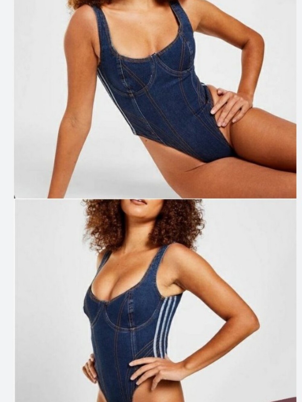 NWT Adidas Ivy Park Blue Denim Bidysuit Size S